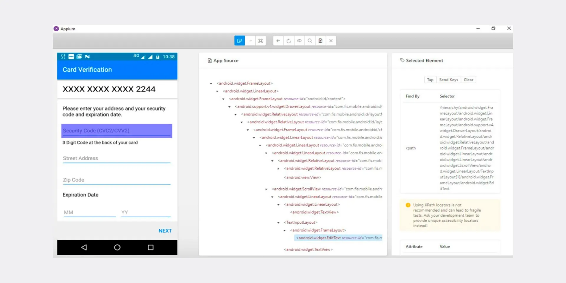 Интерфейс Appium